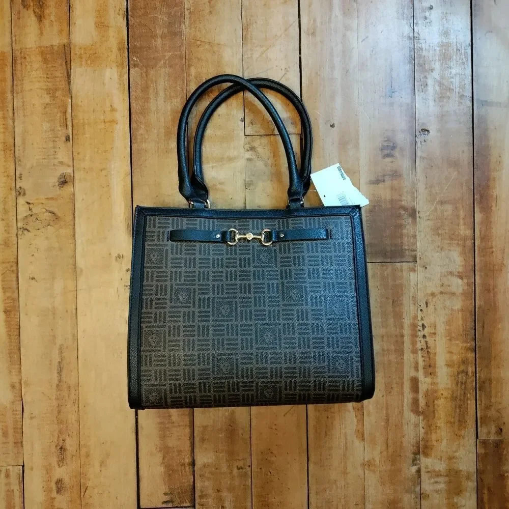 Anne Klein purse tote handbag black brown new signature gift new tags wallet - Picture 2 of 16